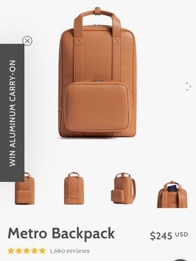 Metro Backpack - Tan Leather